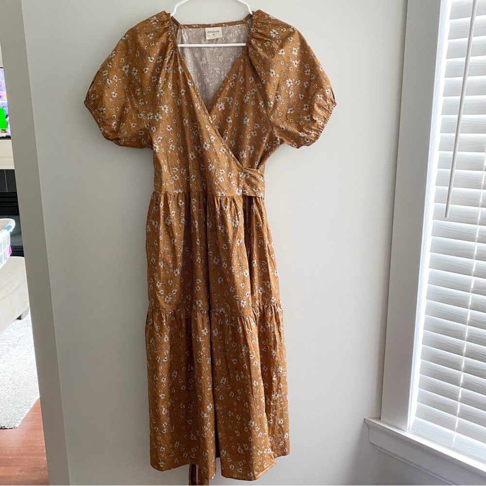 Christy Dawn Mustard Floral Midi Dress
